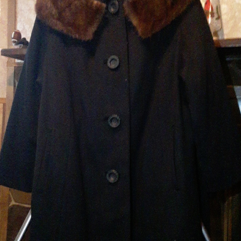 Vintage 50s 60s women's trench coat fur Luxurious